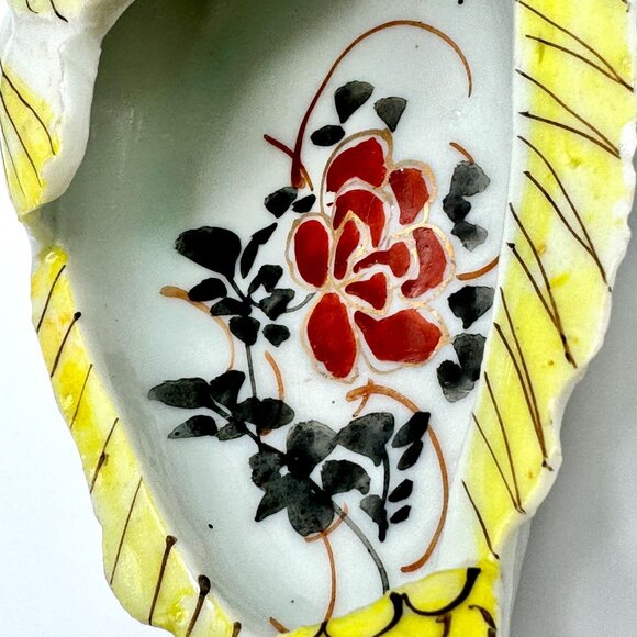Antique Chinese Hand-Painted Fish Shaped Ceramic Dish Qing Dynasty Yellow - Picture 7 of 10
